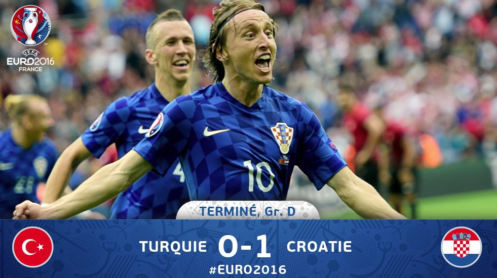 Euro 2016 – La Croatie domine la Turquie (1-0)